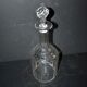 Vintage bistro carafe in cut glass with flat ribs H33cm