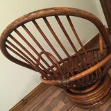 Mid century rattan rocking and swivel chair