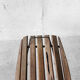 Stool with minimalist wood and metal slats