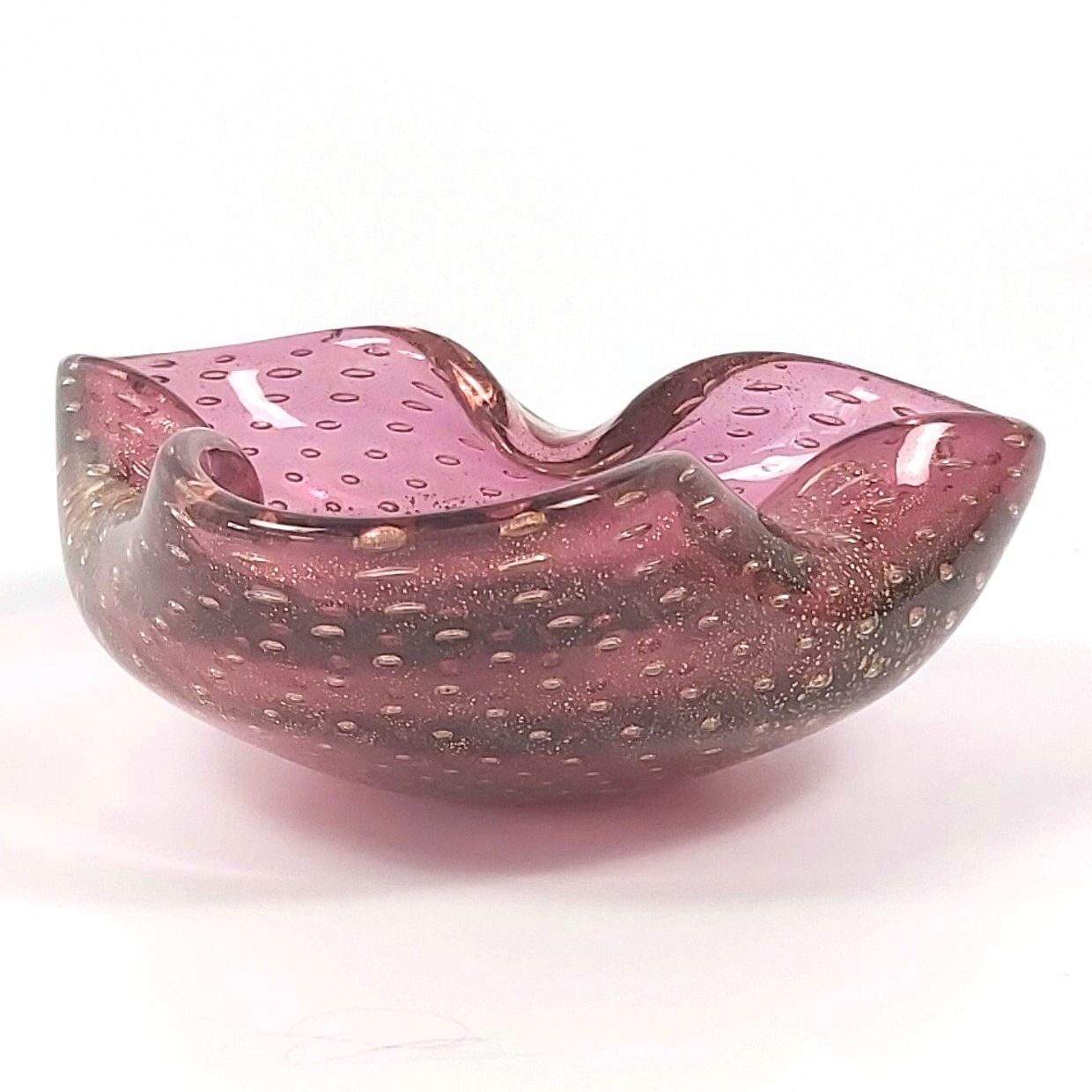 Murano bullicante glass ashtray or bowl from Barovier & Toso, 1960s