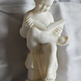 Charming Canova style children's statuette in marble powder (Italy)