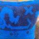 Asymmetric Blue Turkish Rug Pillow, 16x16 Square Wool Cushion Cover
