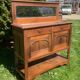 Antique solid wood sideboard with mirror — Art Nouveau style