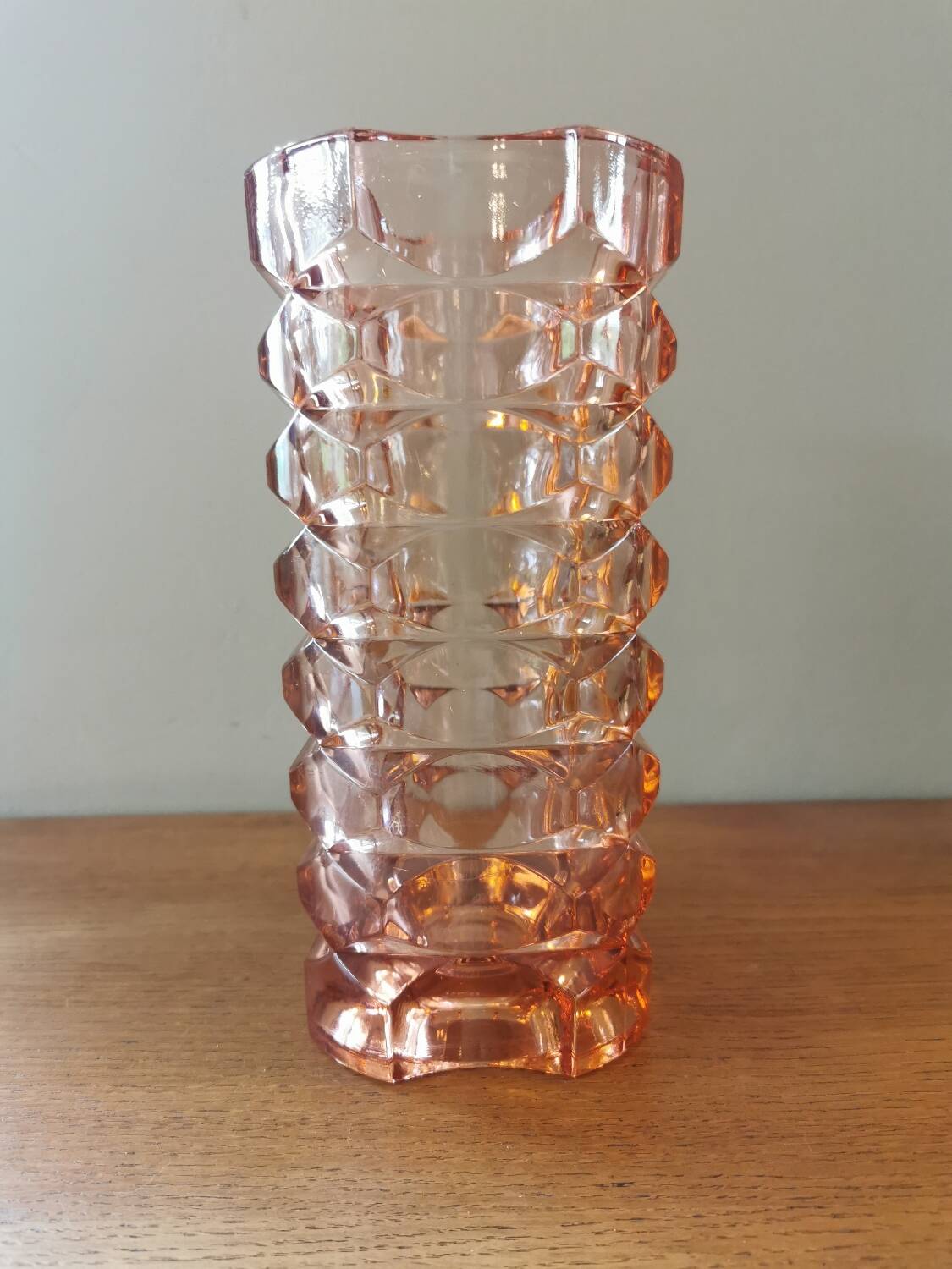 Vintage pink glass vase