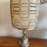 Alabaster and silver metal lamp