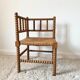Vintage corner chair in turned oak and straw