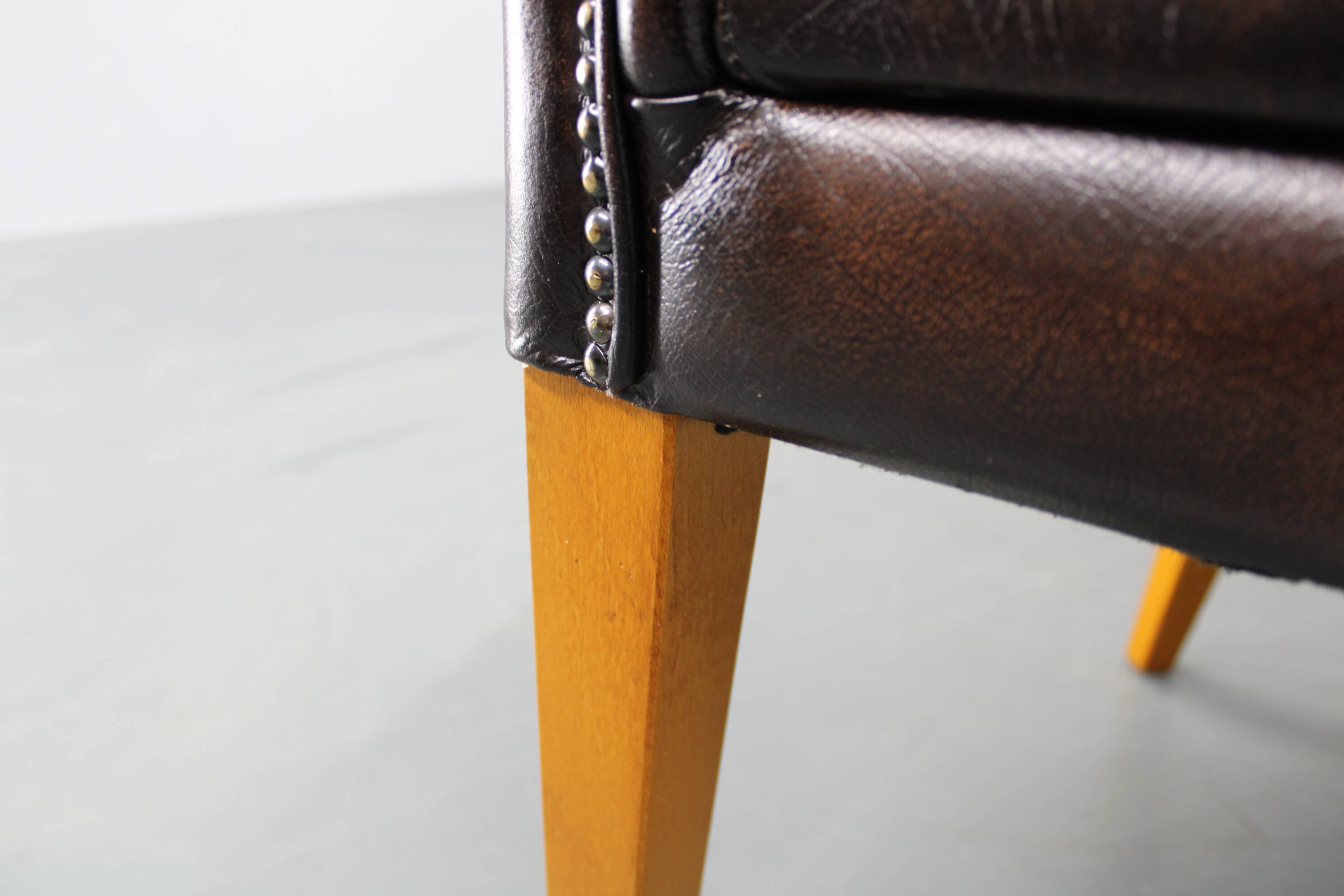 Vintage Leather Armchair, Czechoslovakia