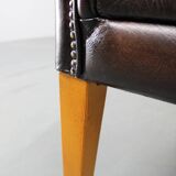 Vintage Leather Armchair, Czechoslovakia