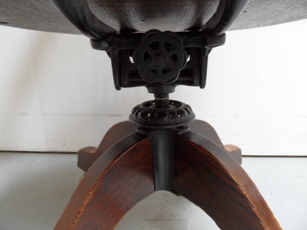 Antique oak office armchair