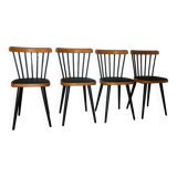 4 Baumann 740G chairs light beech black skai