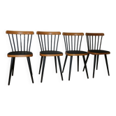 4 Baumann 740G chairs light beech black skai
