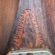 Antique wooden skis with vintage poles