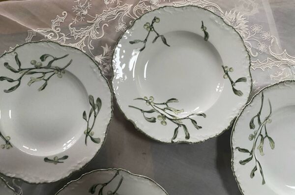 Lot de 6 assiettes creuses Pillivuyt modèle Gui anciennes