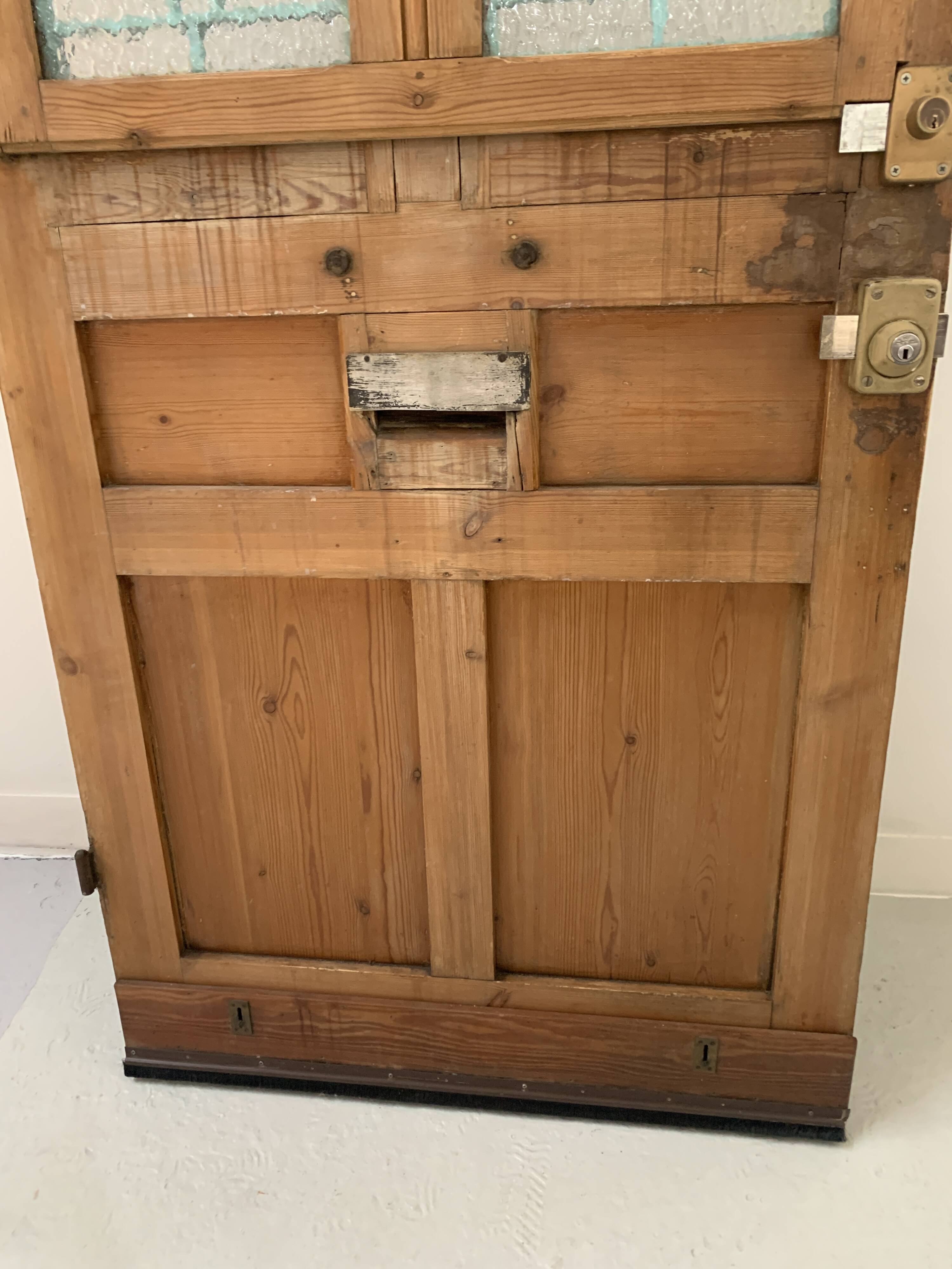 Art Deco style entrance door in solid wood, 20th century