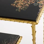 Tables d’appoint feuillage bronze doré laque de Chine Maison Baguès 1950