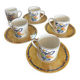 Bernardaud Limoges Borghèse – 5 cups + 4 saucers in porcelain