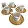 Bernardaud Limoges Borghèse – 5 cups + 4 saucers in porcelain