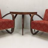 1940 Set of two Halabala Armchairs H 269 + Spider table