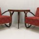 1940 Set of two Halabala Armchairs H 269 + Spider table