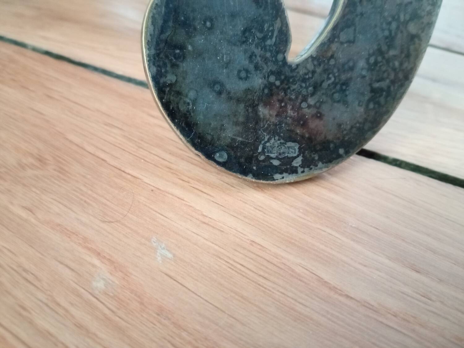 Old standing mirror, silvered bronze