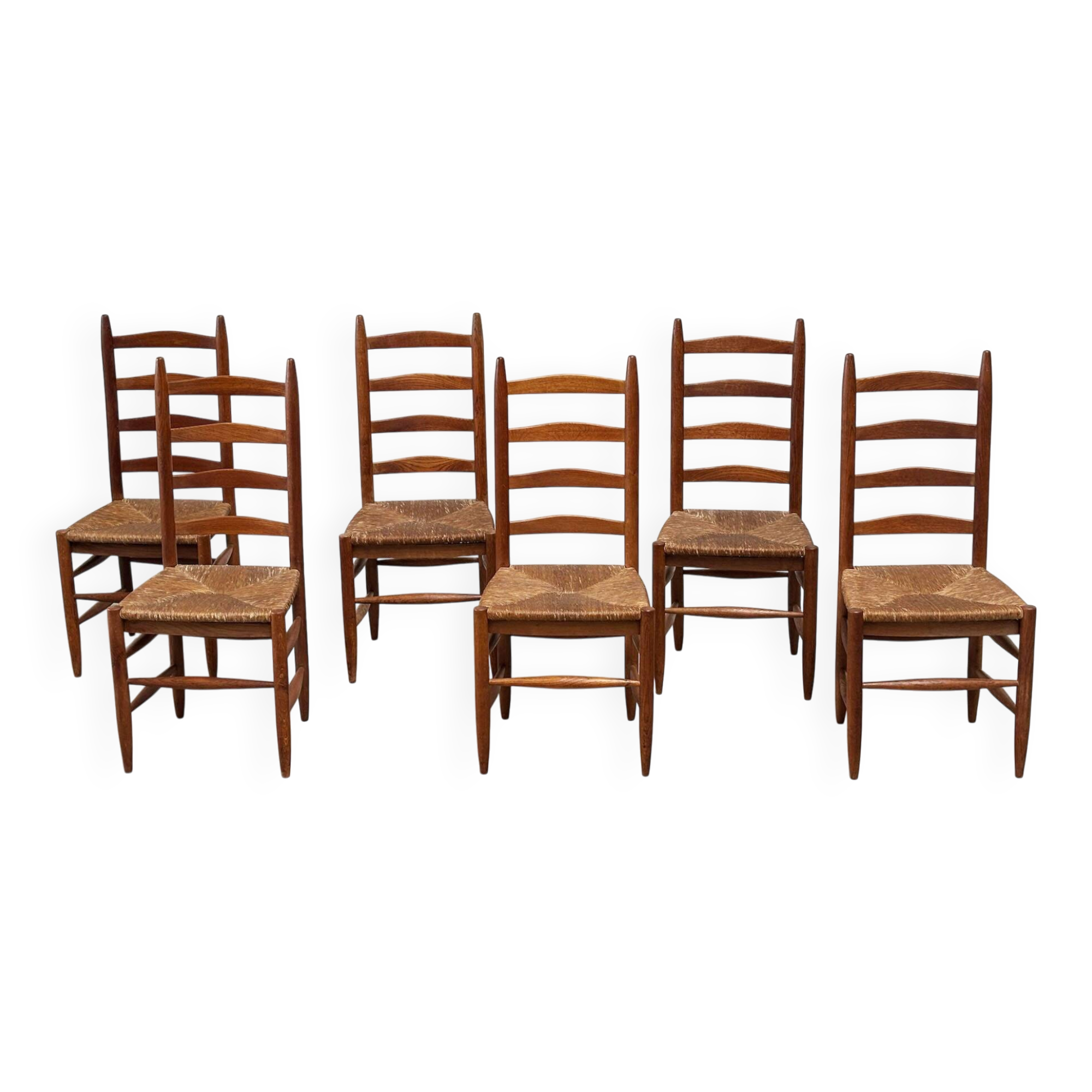 Set of six French dining chairs