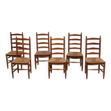 Set of six French dining chairs