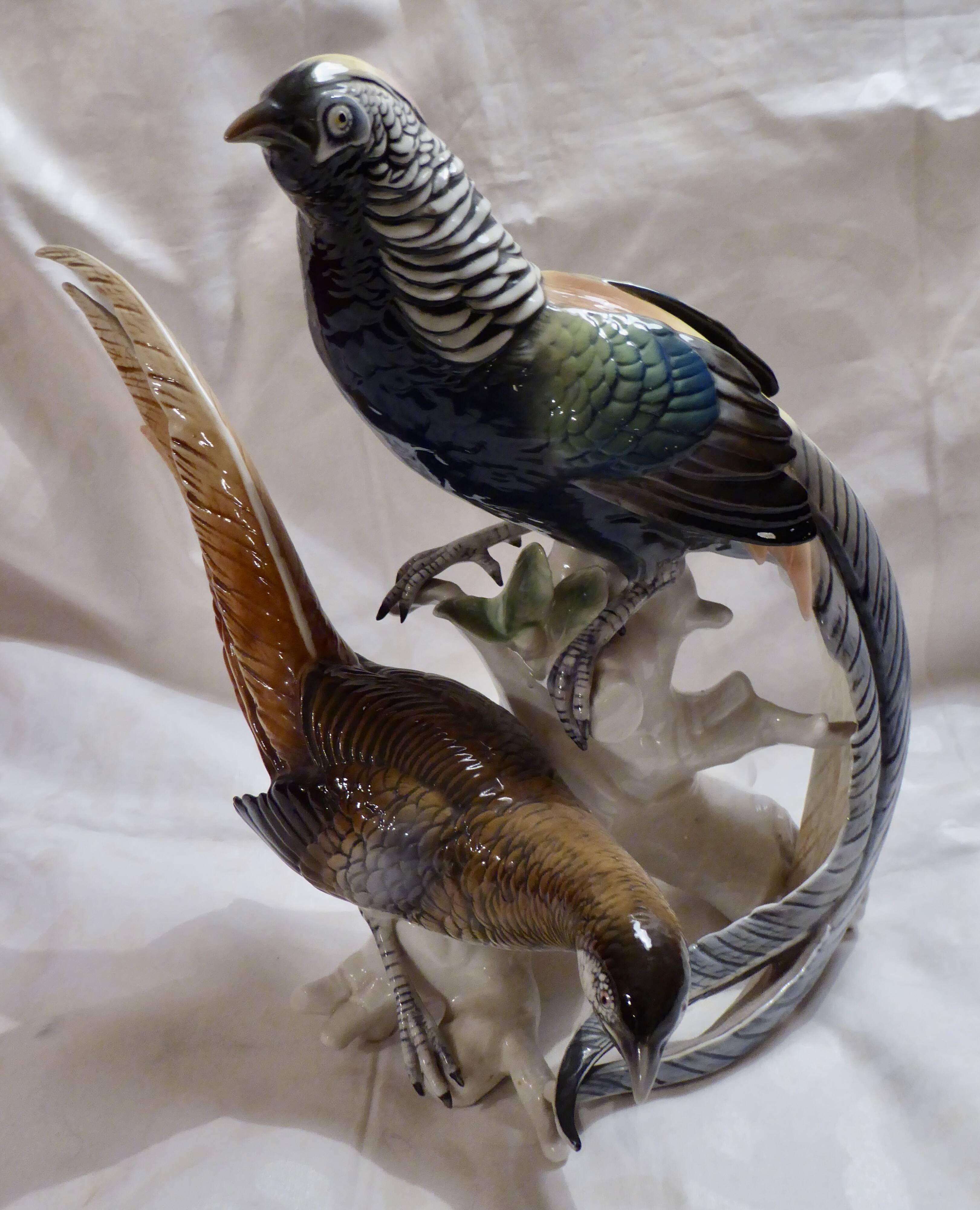 Pair of porcelain birds from Saxony