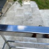 Display bookshelf modular wall shelf glass and chrome vintage 1970s