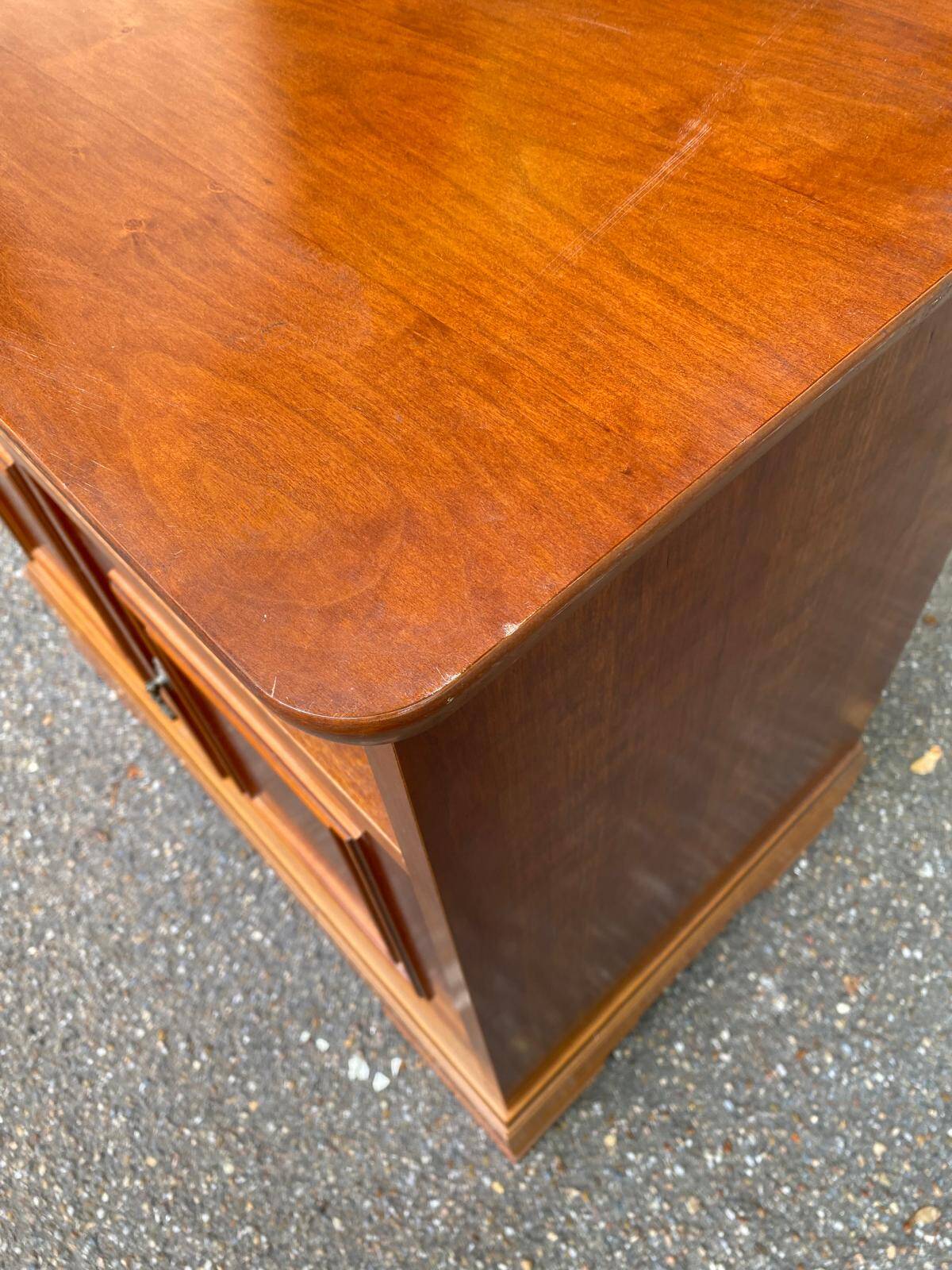 Louis Philippe sideboard in satin cherry wood on casters