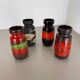 Set of Four Vintage Pottery Fat Lava Vases Made by Scheurich, Germany, 1970s