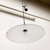 Postmodern vintage pendant lamp with counterweight by Metalarte, 1980s.