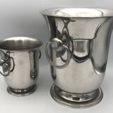 Jean COUZON champagne bucket and ice bucket set on pedestal