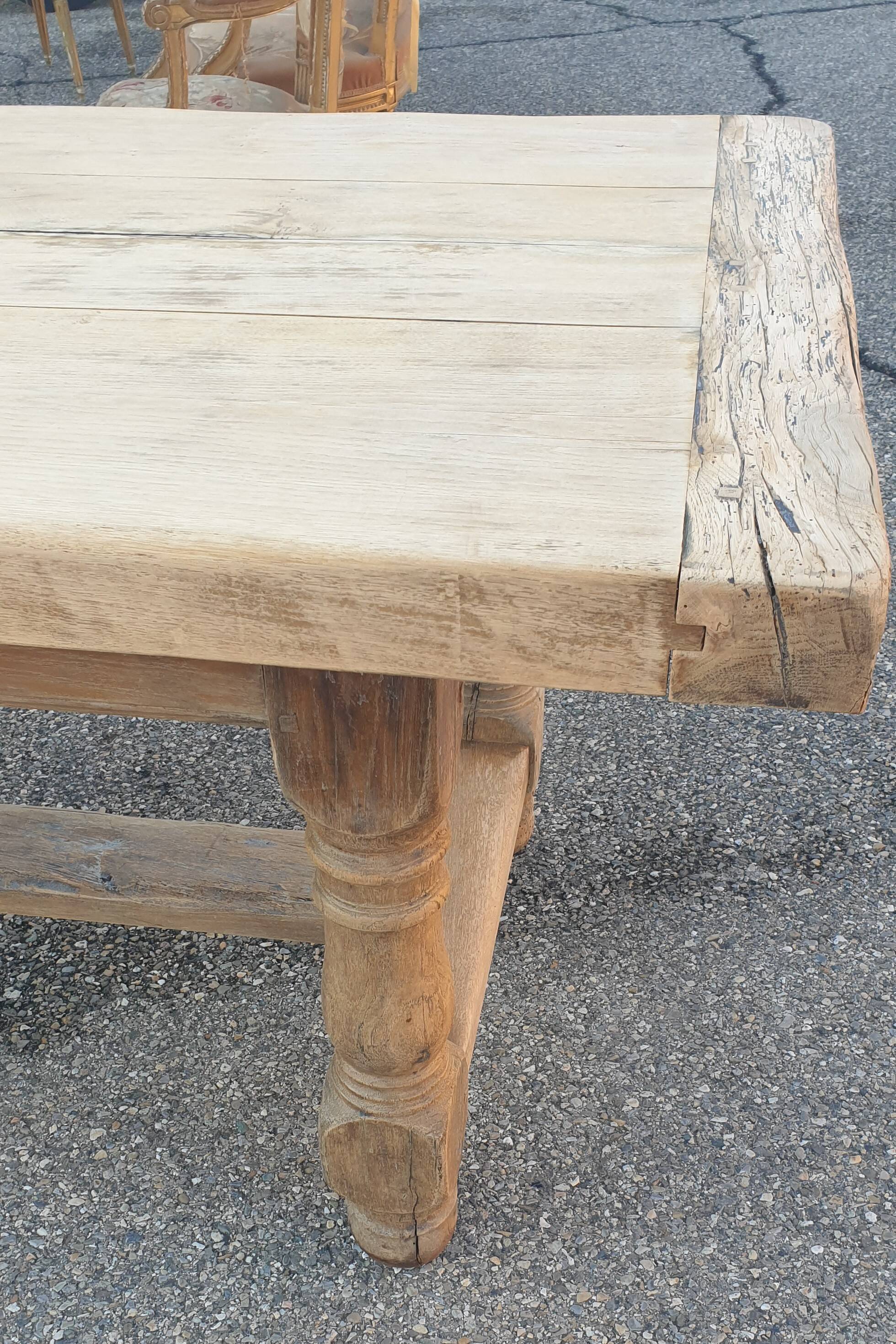 Farm table, 1 drawer, 3 metres long