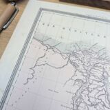 Ancient Egypt, original map printed in 1852.