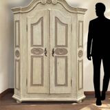 White and gray painted cabinet