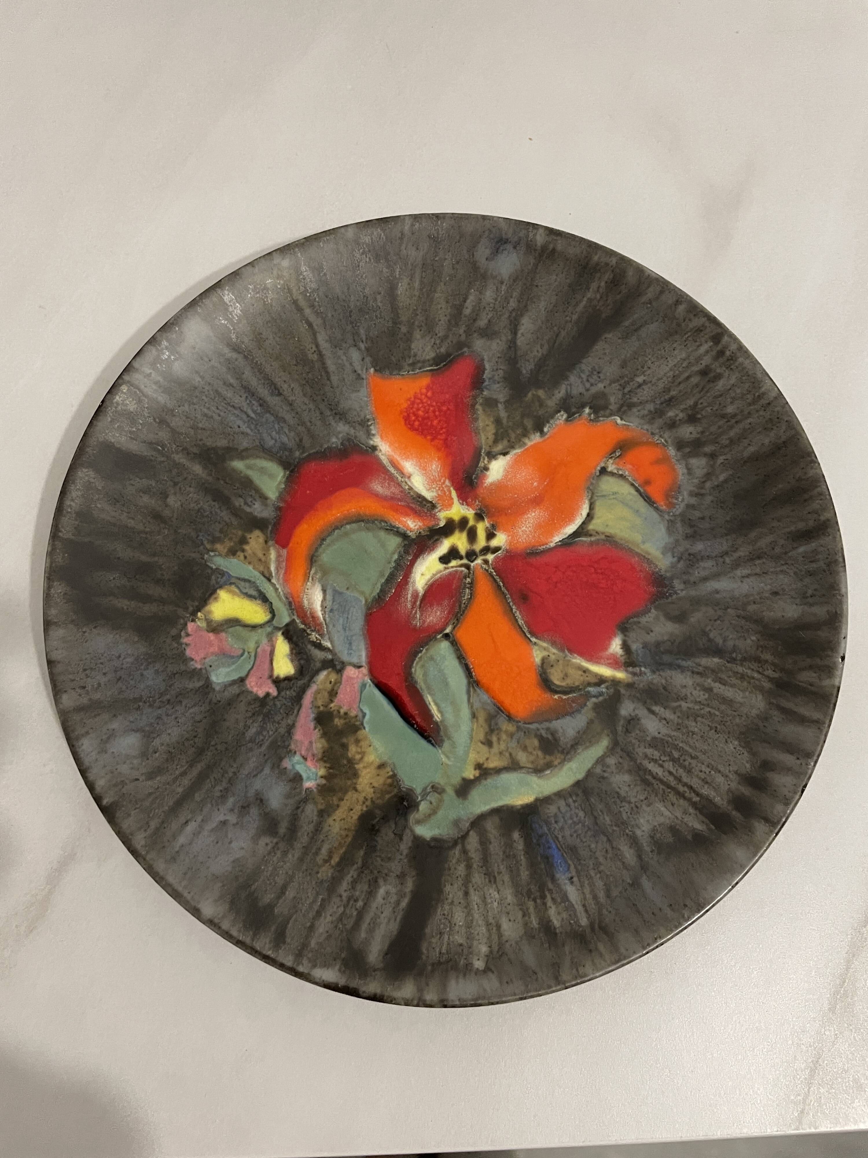 Rare plate bel delecourt quimper antique