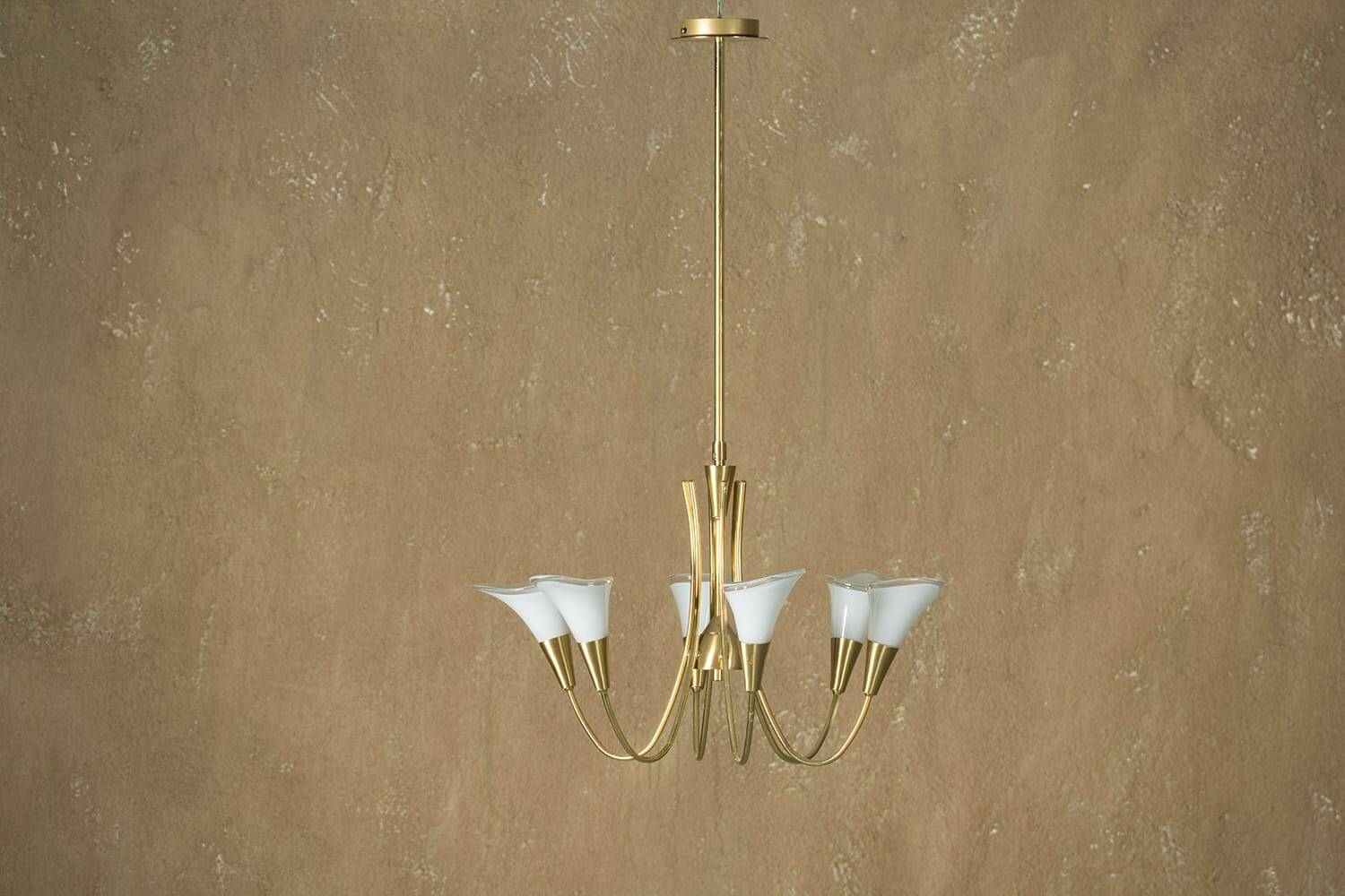 Vintage gold ceiling lamp, Italy 1970s