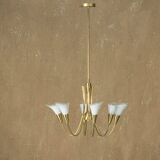 Vintage gold ceiling lamp, Italy 1970s