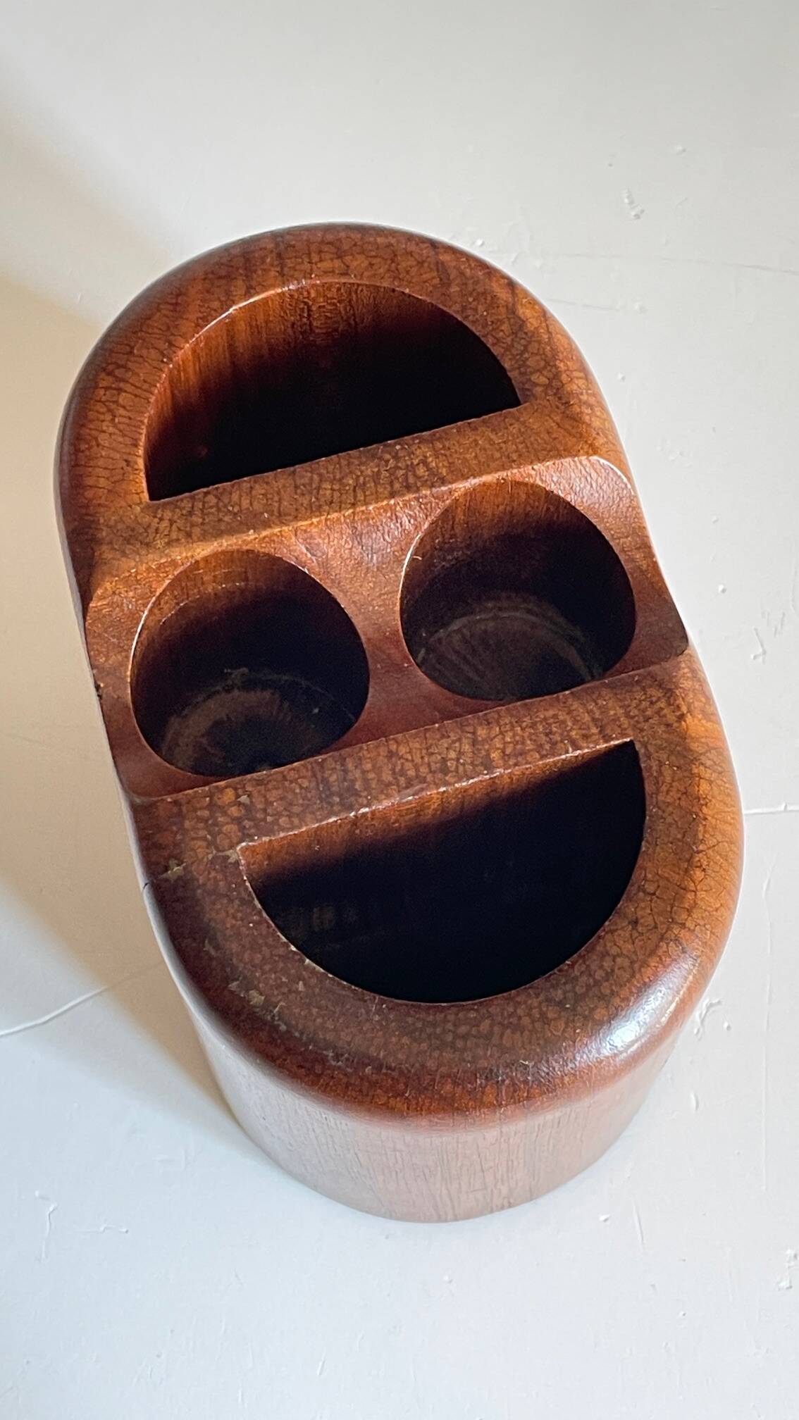 Vintage Teak Pencil Holder