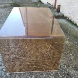 Smoked plexiglass coffee table attributed to michel dumas for roche bobois