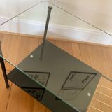 Coffee table 50s metal and glass