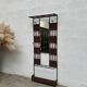 Pair of rattan and metal lockers
