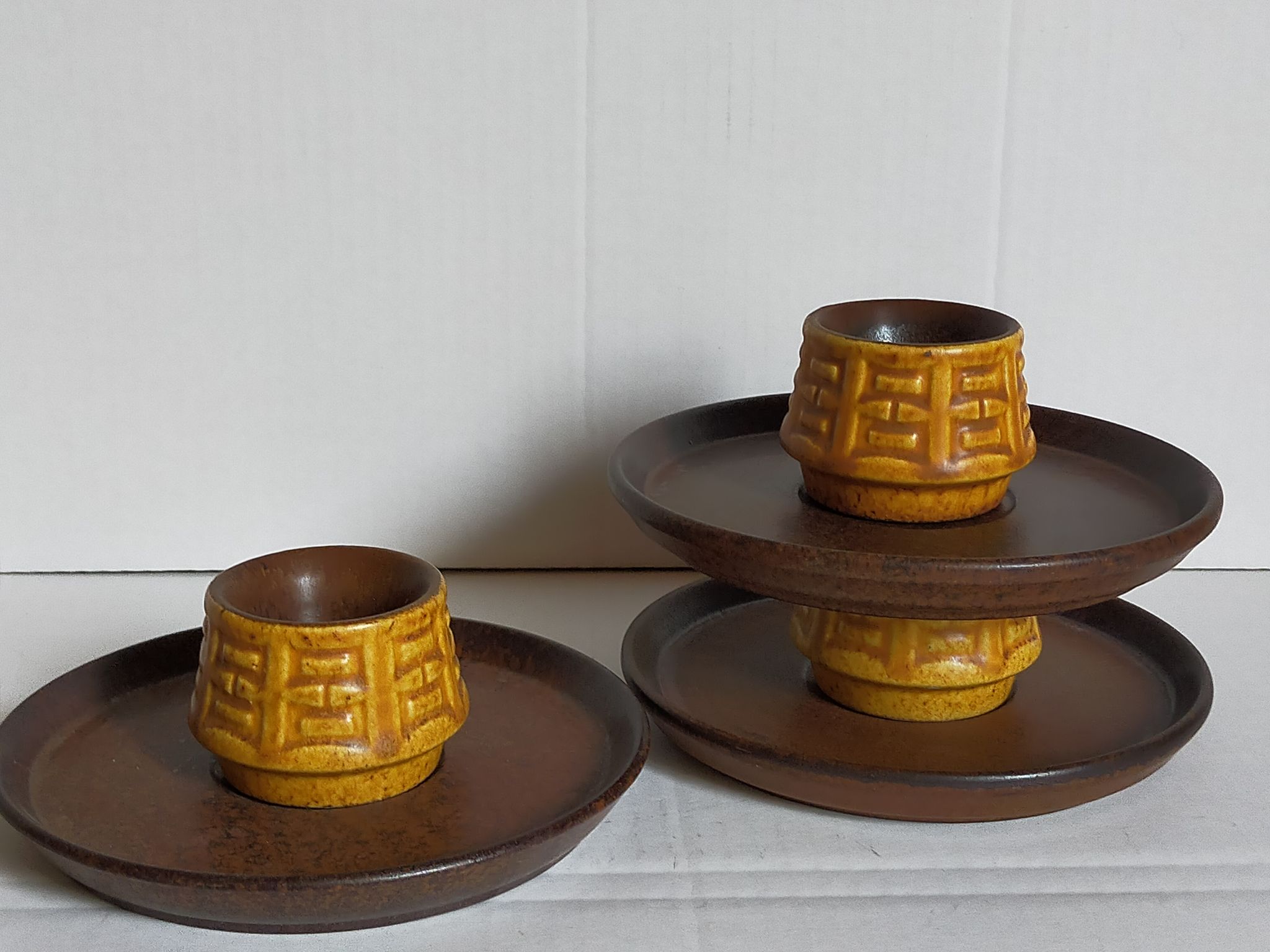 Trois coquetiers céramique ceramano germany années 50