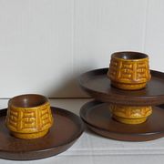 Trois coquetiers céramique ceramano germany années 50