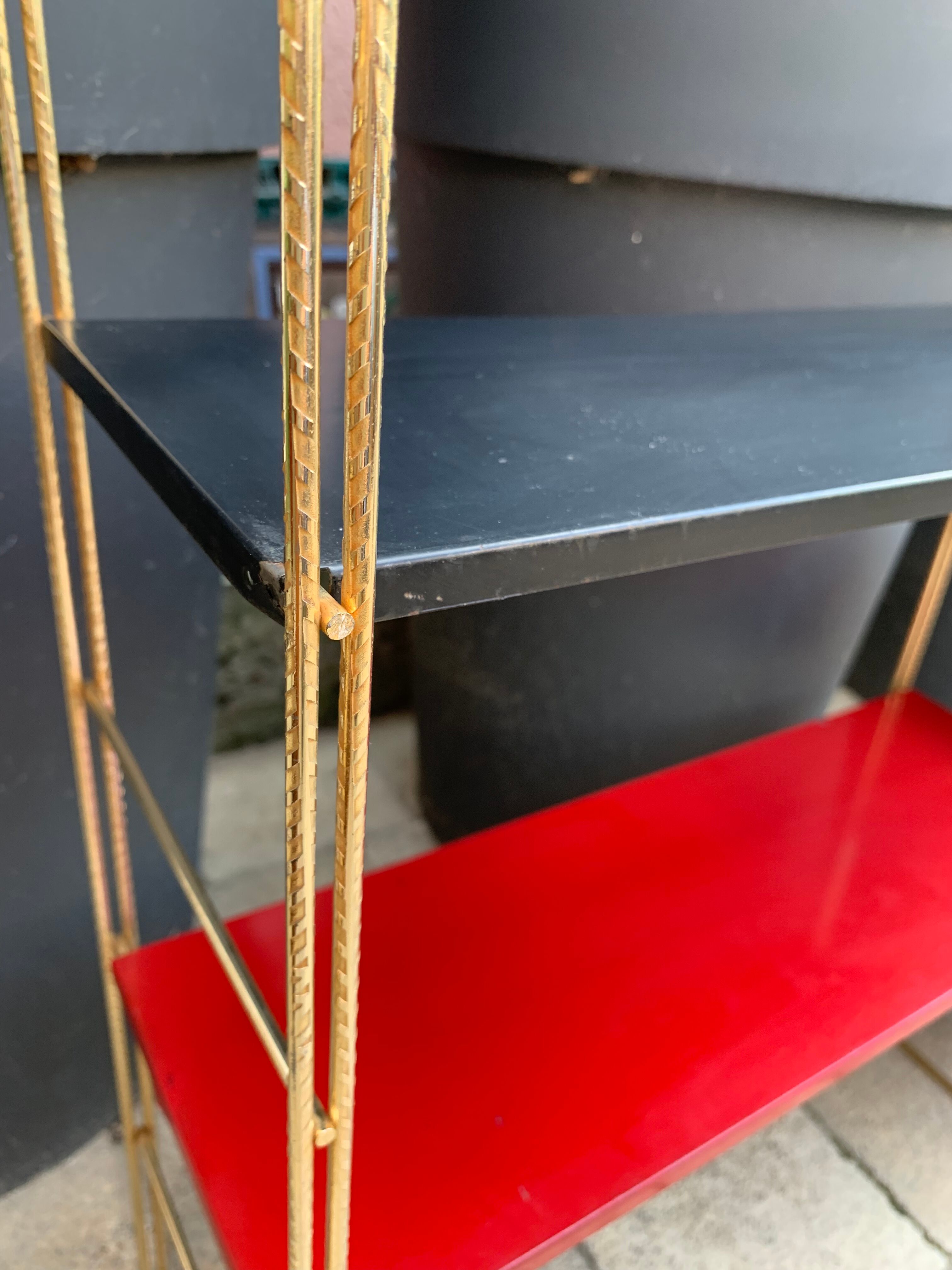 60's black and red String shelf
