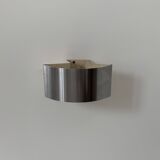 Vintage wall light, brushed curved metal, France, 1960.