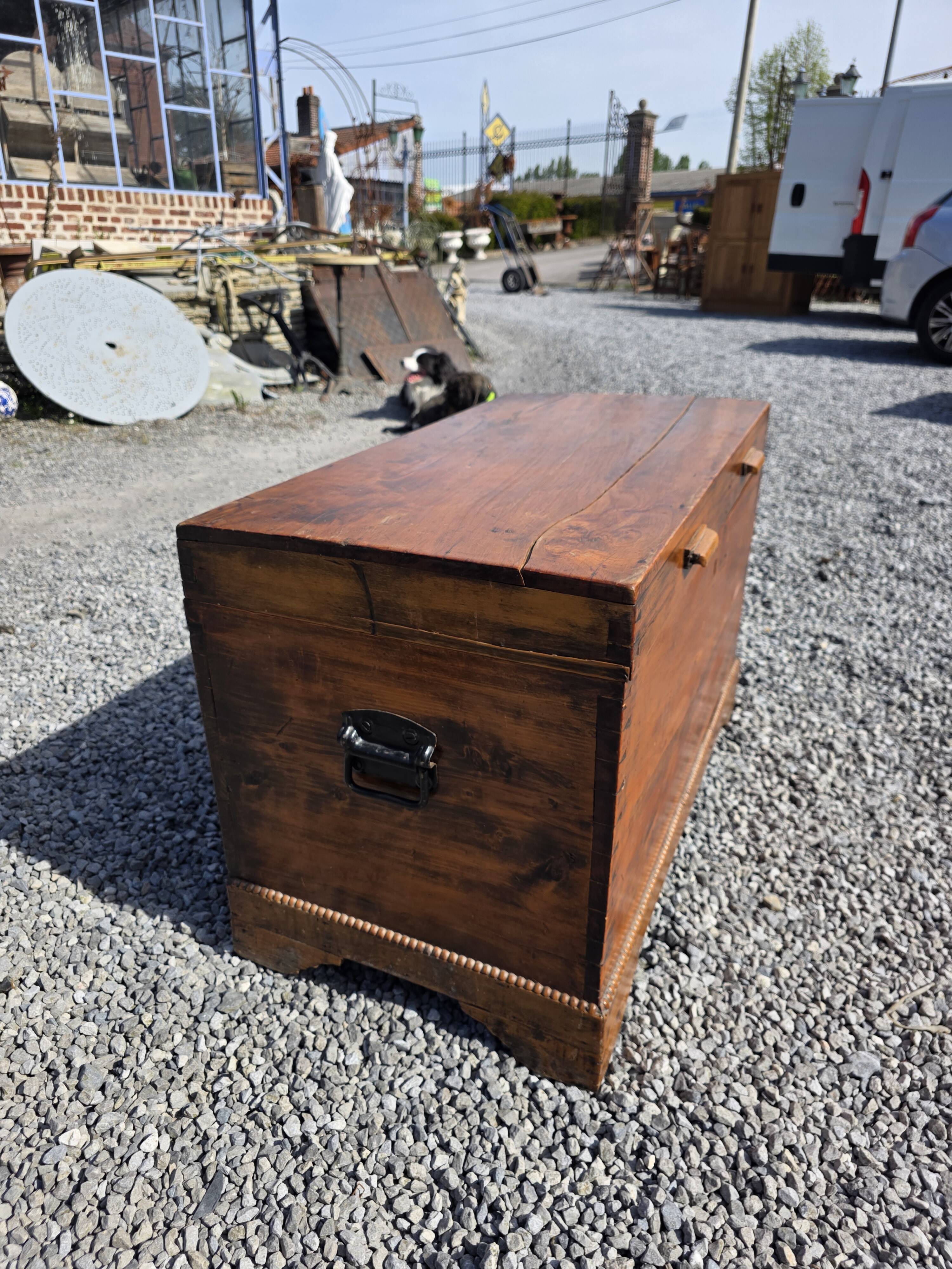 Antique solid teak chest