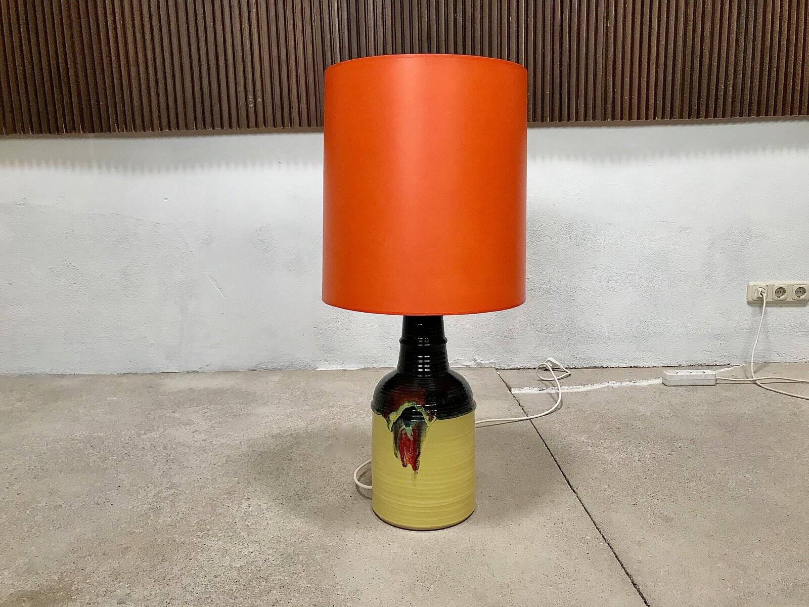 Large glazed ceramic art table lamp by Bjørn Wiinblad for Rosenthal, 1960s