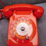 Phone orange vintage s63 socotel with dial