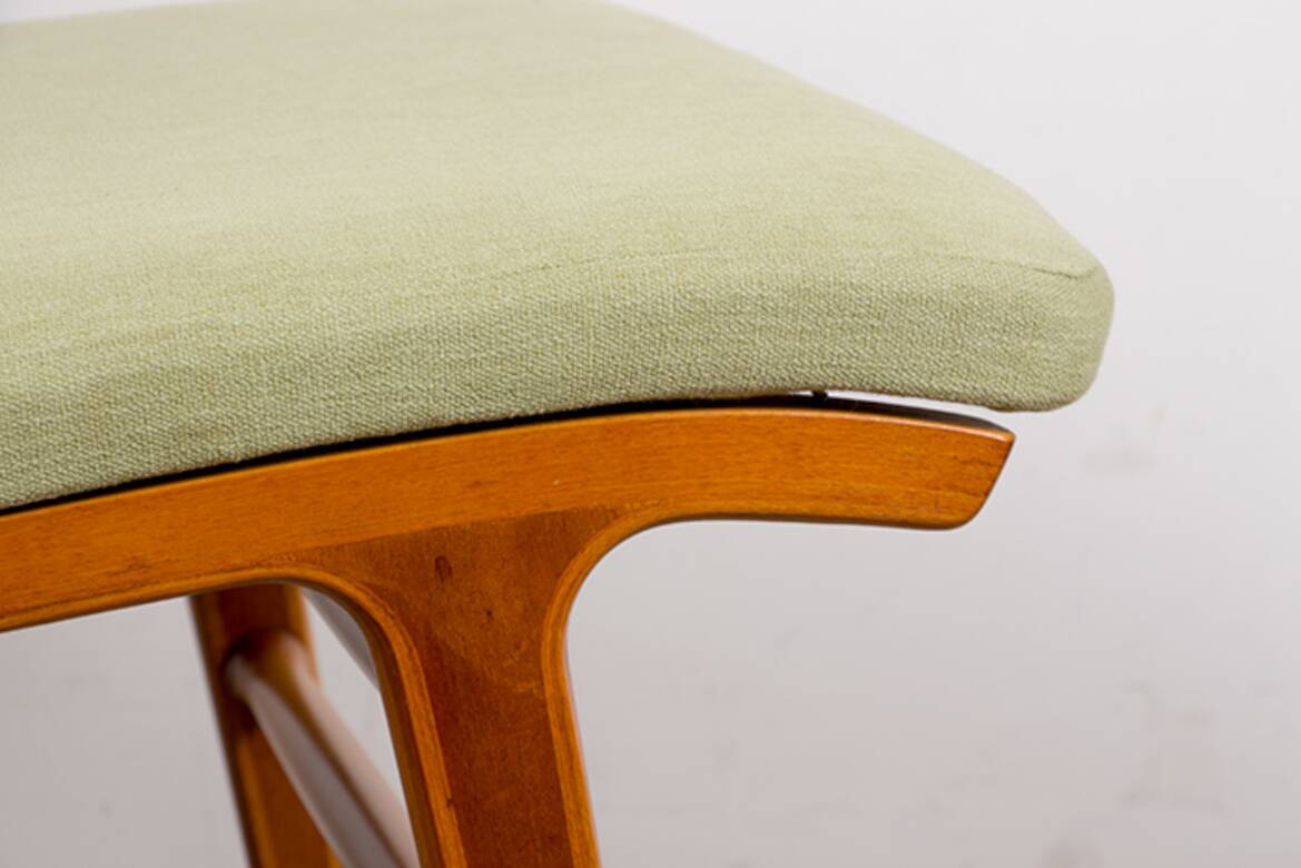 Danish 3-seater sofa in laminated beech and mahogany model AX by Peter Hvidt and Orla Molgaard-Nielsen for Fritz Hansen 1960